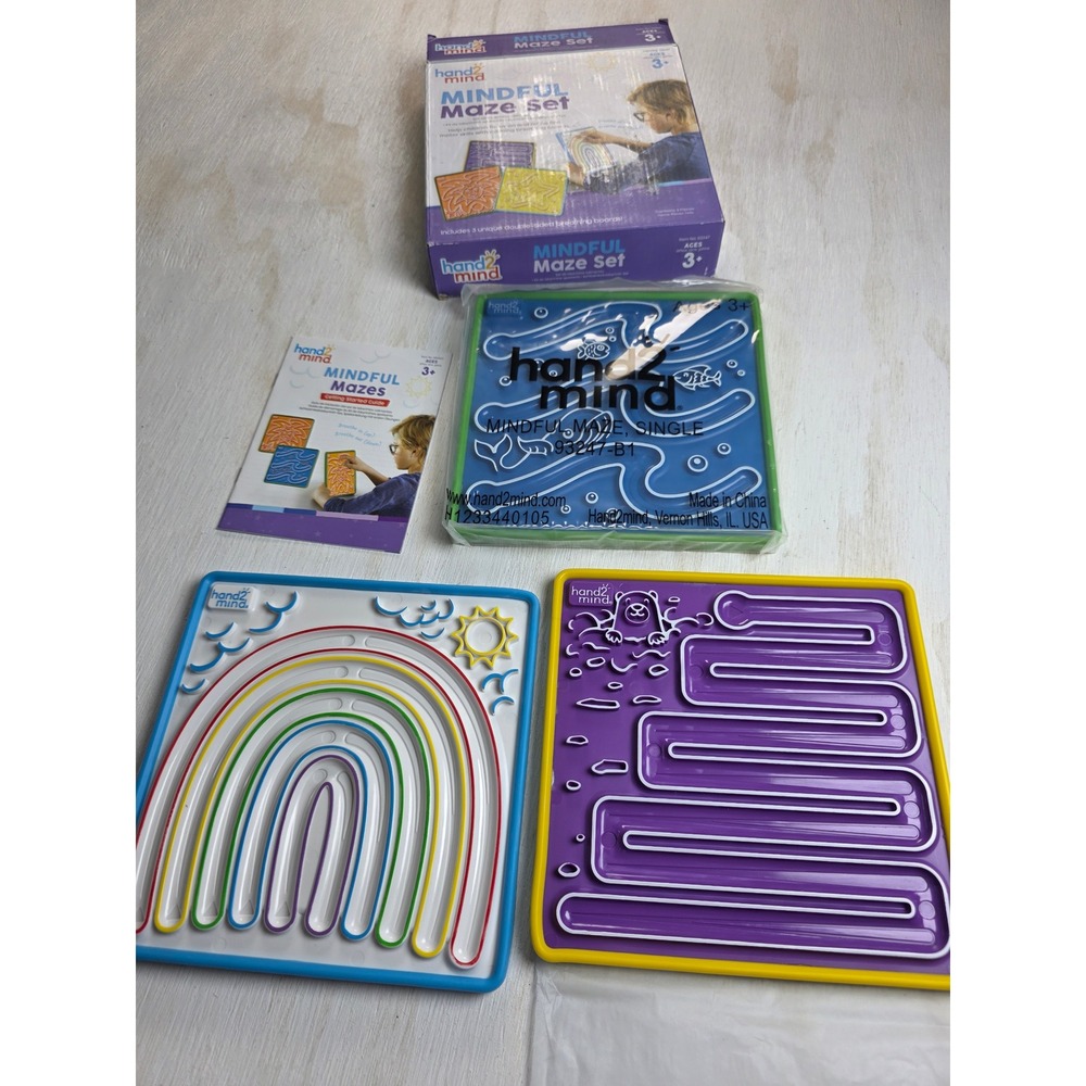 hand2mind Mindful Maze Set 93247 Kids Sensory Breathing Boards 3-Piece Set